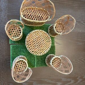 Rattan Miniature Furniture patio Set for dolls